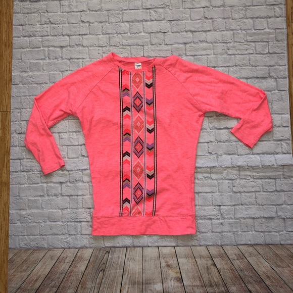 Oshkosh Bgosh Pink Aztec Print Long Sleeve Top 8 - Picture 8 of 8